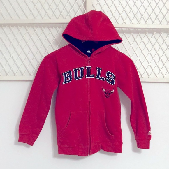 adidas Other - ADIDAS Chicago Bulls Zip-up Hoodie Sweatshirt Red